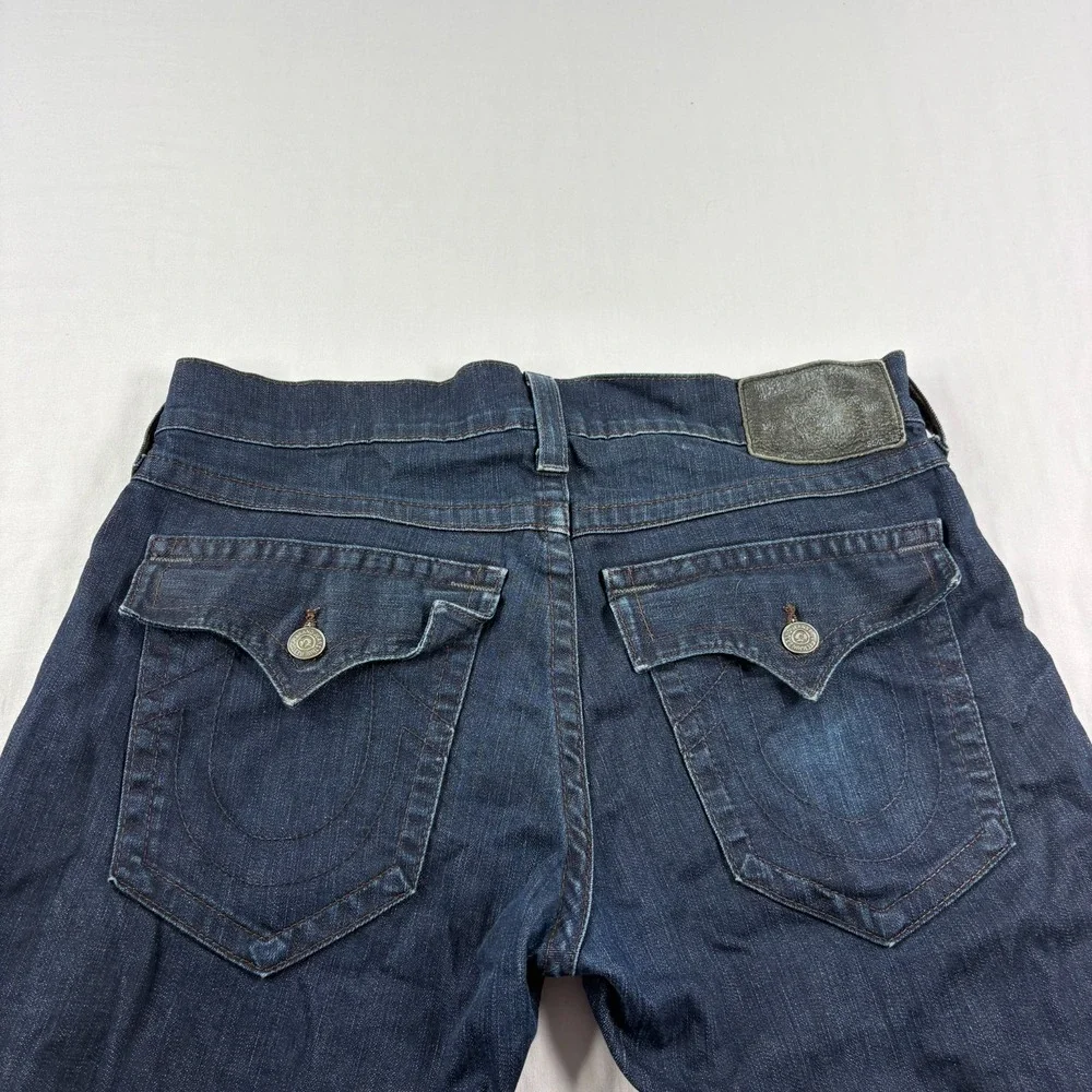 True Religion Jeans Mens 36 (Fits 38x34) Blue Ricky‎ Straight Leg Flap Pockets